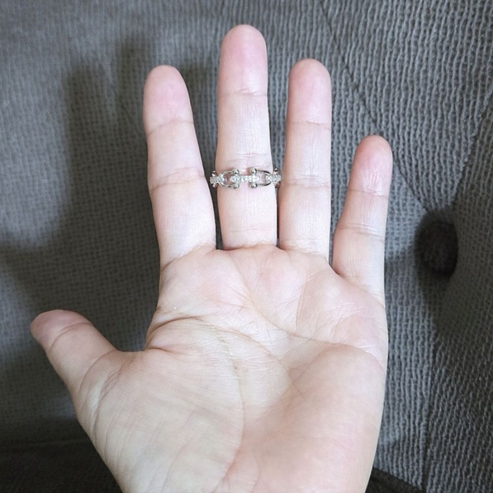 Cote d'Argent Silver🤍 U-Link⛓️ Ring With Clear Crystals💎 - NWT - Picture 2 of 16